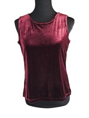 Notations Velvet Tank Top in Burgundy Whimsigoth Velvet Small